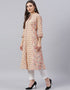 Beige Cotton Straight Kurti Closure View