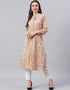 Beige Cotton Straight Kurti