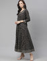 Black Cotton Straight Kurti Closure View