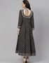 Black Cotton Straight Kurti Back View
