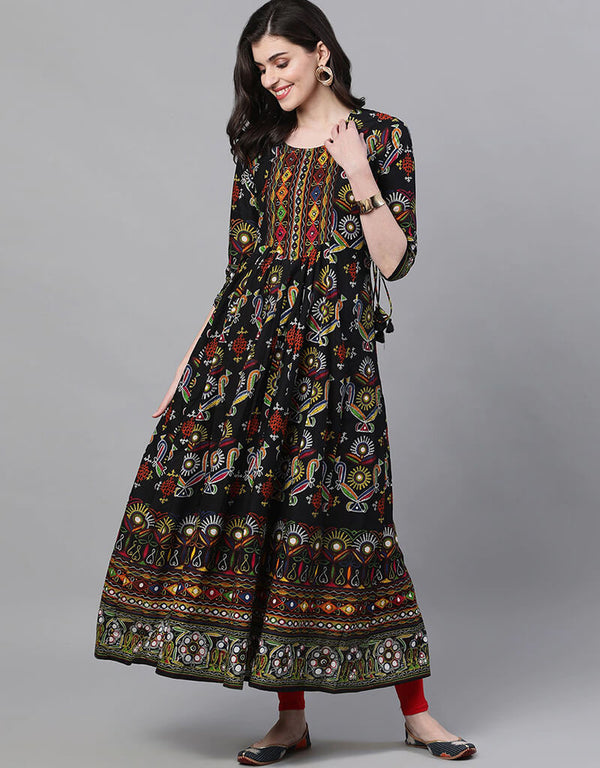 Multi Cotton Anarkali Kurti