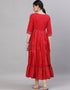 Red Viscose Rayon Anarkali Kurti Back View