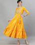 Yellow Cotton Anarkali Kurti Back View