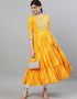 Yellow Cotton Anarkali Kurti