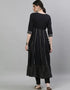 Black Cotton Anarkali Kurti Back View