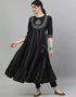 Black Cotton Anarkali Kurti