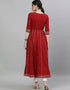 Maroon Cotton Anarkali Kurti Back View