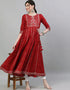 Maroon Cotton Anarkali Kurti