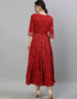 Maroon Cotton Anarkali Kurti Back View