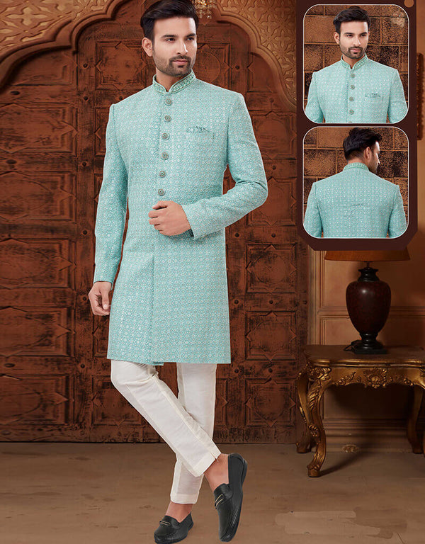 Sea Green Kurta Georgette Trouser