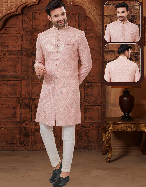 Dusty Peach Kurta Georgette Trouser
