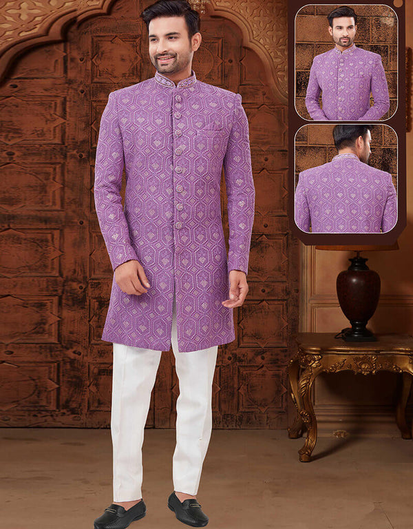 Light Purple Kurta Georgette Trouser