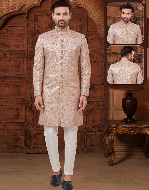 Light copper Kurta Embriodered Fabric Trouser