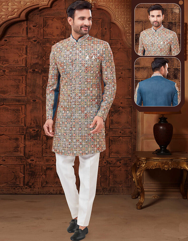 Dark Rama Kurta Lucknowie Trouser