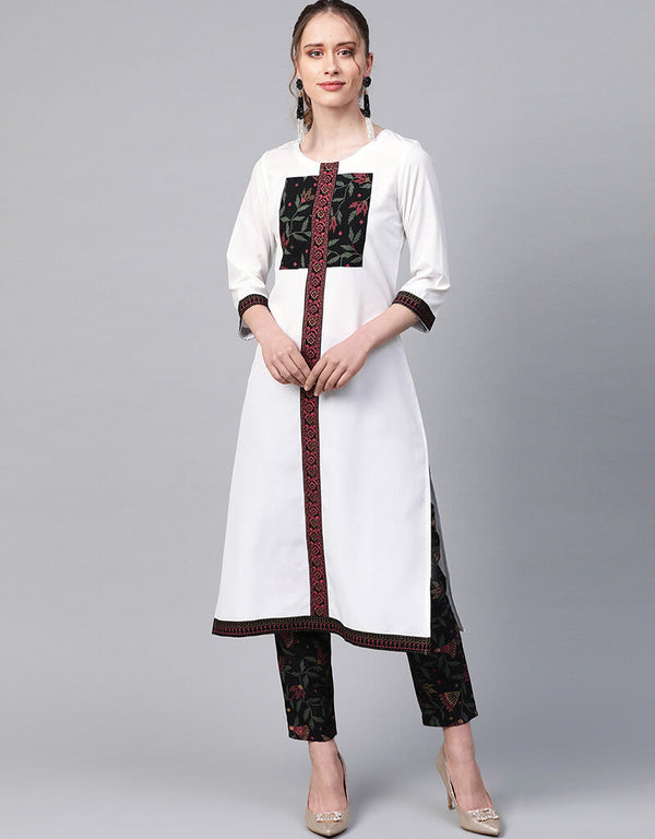 White Crepe Pant Straight