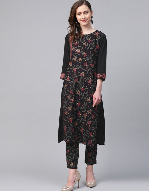 Black Crepe Pant Straight