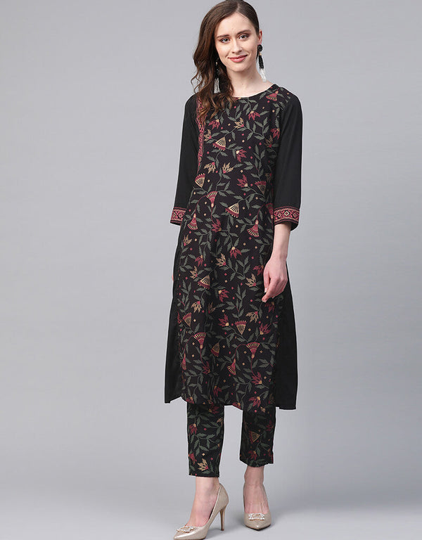 Black Crepe Pant Straight