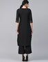 Black Crepe Pant Straight Back View