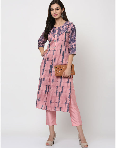 Pink Poly Silk Pant Straight Closure View