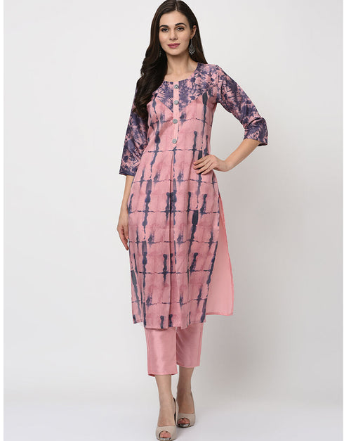 Pink Poly Silk Pant Straight