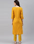 Yellow Rayon Pant Straight Back View