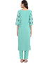 Sky Blue Crepe Pant Kurti Back View