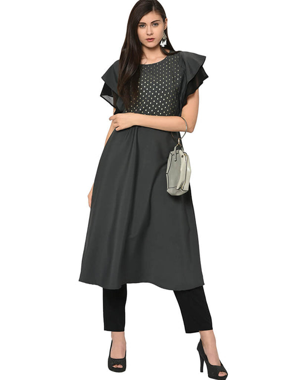 Black Crepe Pant Kurti