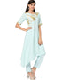 Sky Blue Crepe Pant Kurti Closure View