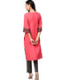 Pink Crepe Pant Kurti Back View