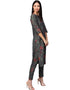 Grey Crepe Pant Kurti Closure View