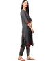 Grey Crepe Pant Kurti Closure View