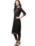 Black Crepe Pant Kurti Closure View