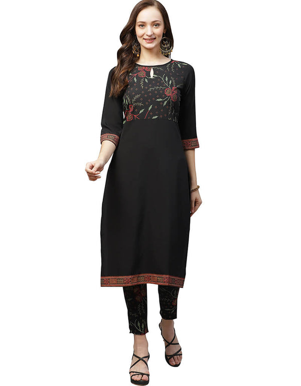Black Crepe Pant Kurti