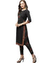 Black Crepe Pant Kurti Closure View