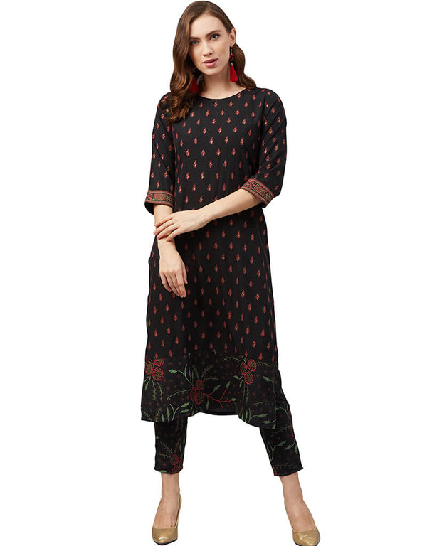Black Crepe Pant Kurti