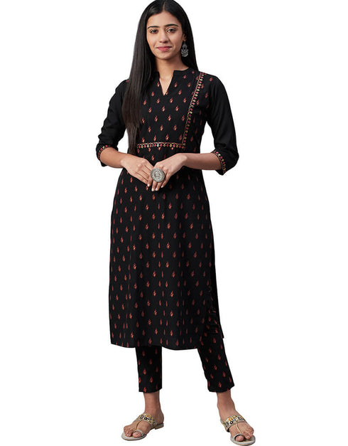 Black Crepe Pant Kurti