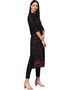 Black Poly Silk Pant Kurti Closure View