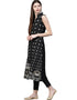 Black Poly Silk Pant Kurti Closure View