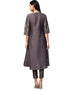 Brown Poly Silk Pant Kurti Back View