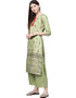 Green Poly Silk Pant Kurti Closure View