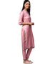 Pink Poly Silk Pant Kurti Closure View
