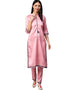 Pink Poly Silk Pant Kurti