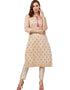 Beige Poly Silk Pant Kurti