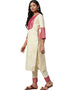 Beige Poly Silk Pant Kurti Closure View