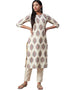 Beige Poly Silk Pant Kurti