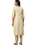Beige Poly Silk Pant Suit Back View