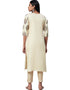 Beige Poly Silk Pant Suit Back View