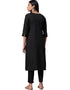 Black Poly Silk Pant Suit Back View