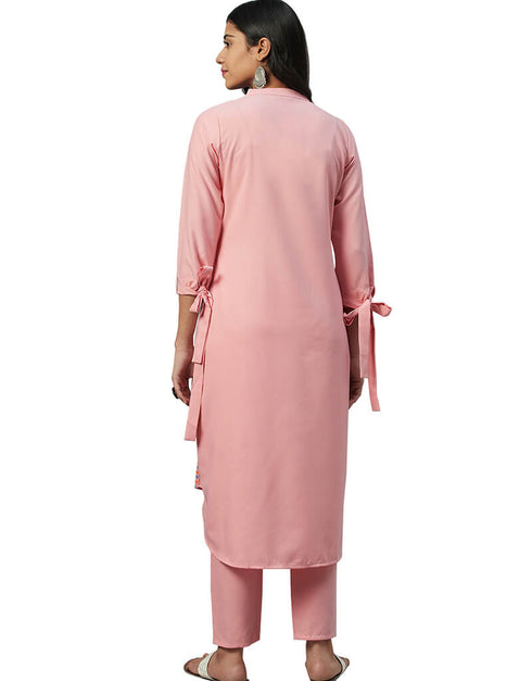 Pink Rayon Pant Suit Back View