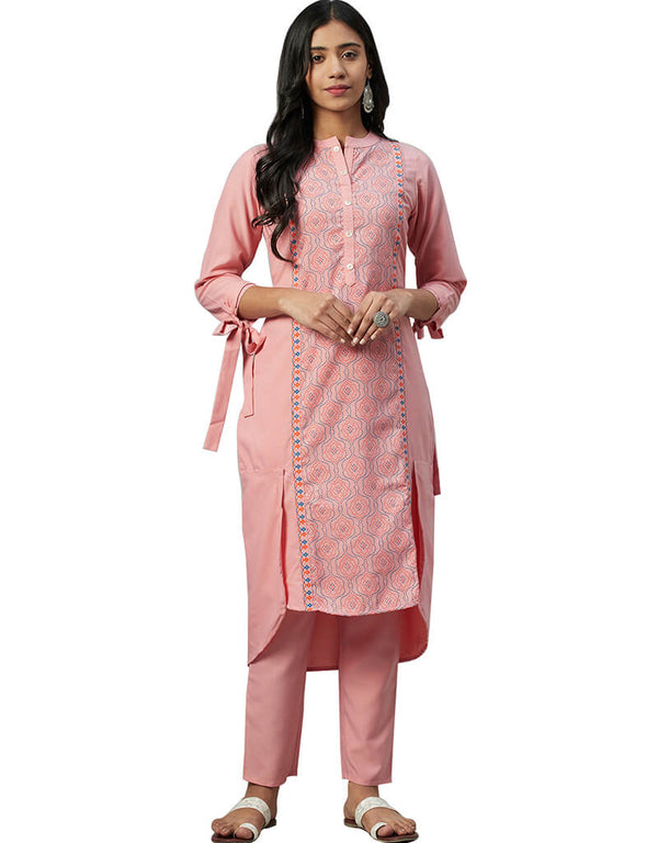 Pink Rayon Pant Suit